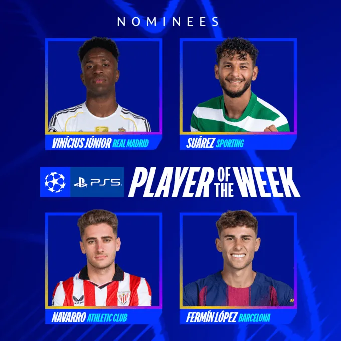 开云体育下载-欧冠联赛阶段第7轮最佳球员候选：维尼修斯、费尔明在列